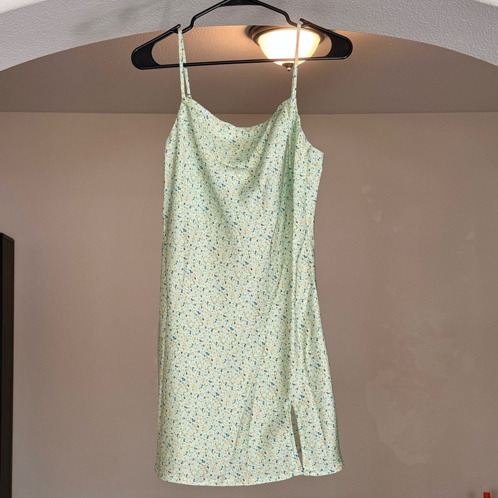 Princess Polly green floral slip dress
